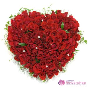 99 red roses heart in Hochiminh Vietnam