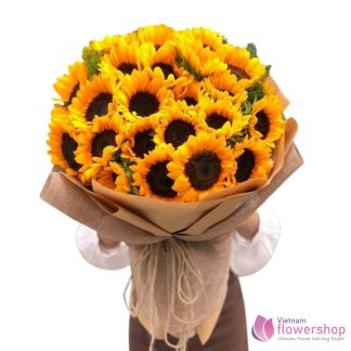 Large sunflower bouquet delivery Vietnam