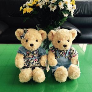 Couple Teddy Bears in Vietnam Flower Shop