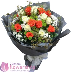 Beautiful roses bouquet for send to Vietnam