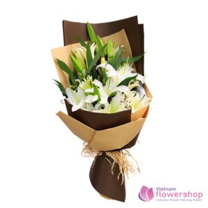 Beautiful white lily flowers in Vietnam flowers