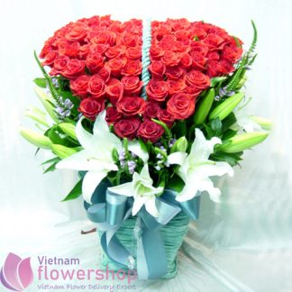 Big heart flowers for love in Vietnam
