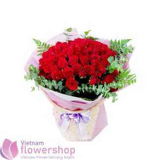 Red birthday flower delivery Hochiminh city Vietnam
