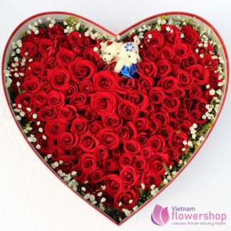 Boxed red rose delivery Hai Ba Trung District Hanoi