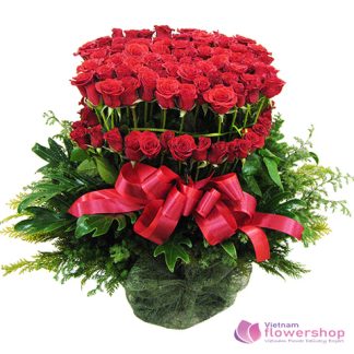Buy Basket of 99 red rose beautiful