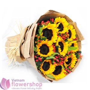 Buy sunflower bouquet online to Haiphong