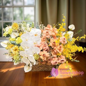 Flower arrangement free delivery Hanoi