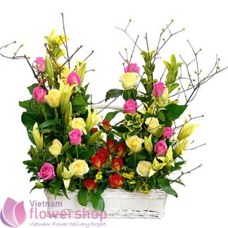 Gift birthday flowers and wishes in Hanoi