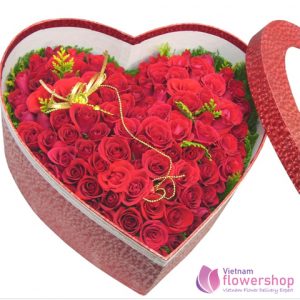 Heart shaped red roses beautiful in Vung Tau