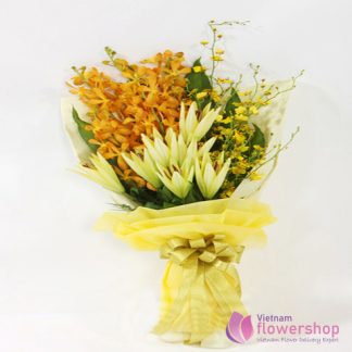 Orchid flowers bouquets congratulations grand opening