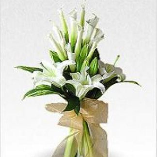 Wedding bouquet white lilies