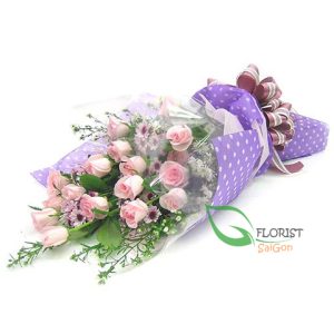 Pink roses for Saigon birthday flowers