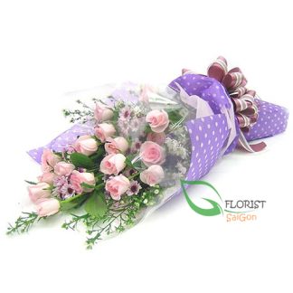 Pink roses for Saigon birthday flowers