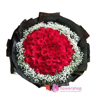 Beautiful red rose bouquet in Viet Nam