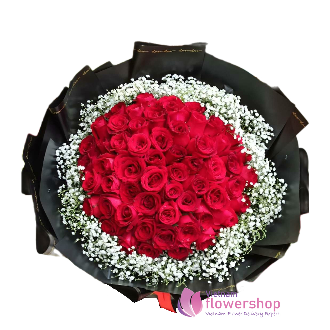 Red rose bouquet in Vietnam