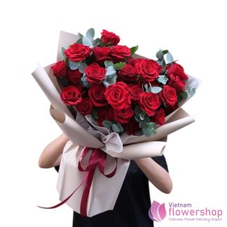 Beautiful red rose bouquet delivery Phu Quoc VN