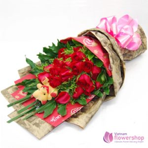 Red roses bouquet delivery in Phu Quoc
