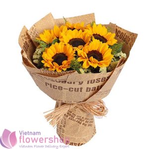 Sunflower bouquet for congratulation