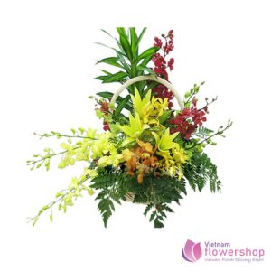 Table orchid flowers arrangement order now