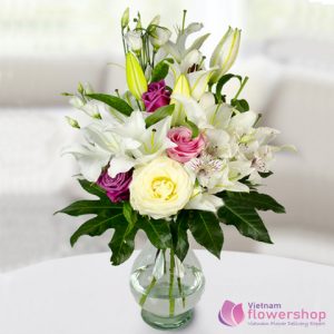 Vietnam Mixed Flowers in vase delivery