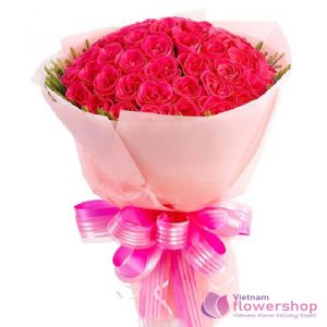 Vietnam Pink roses bouquet for my love