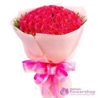 Vietnam Pink roses bouquet for my love