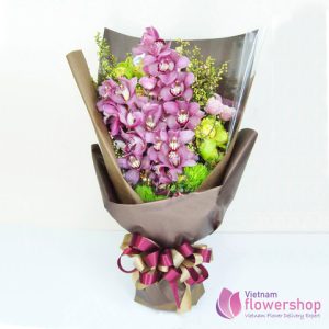 Vietnam Purple orchid flower bouquet beautiful