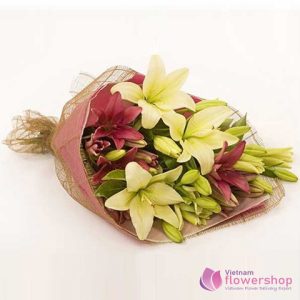 Vietnam Yellow lilies flowers bouquet