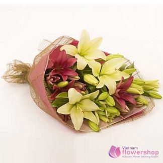 Vietnam Yellow lilies flowers bouquet