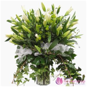 White lilies in a vase delivery vietnam